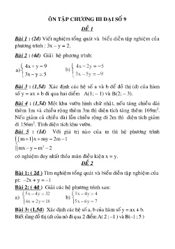 11 Đề ôn tập chương III Đại số 9