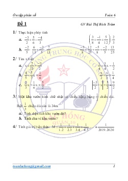 4 Đề ôn tập Đại số Lớp 6 - Bùi Thị Bích Trâm