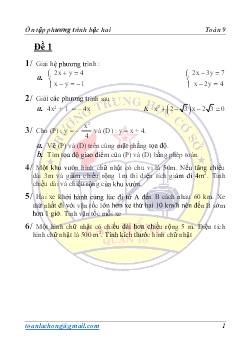 4 Đề ôn tập Đại số Lớp 9