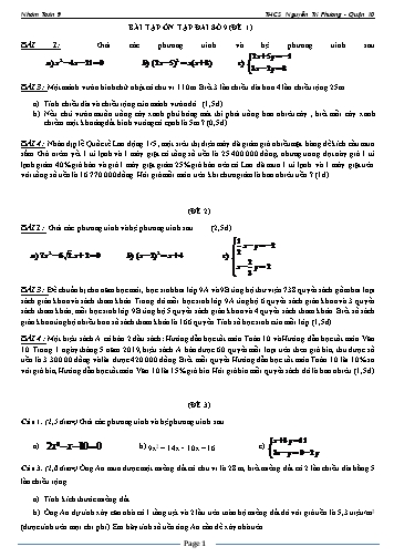 8 Đề ôn tập Đại số 9 - THCS Nguyễn Tri Phương