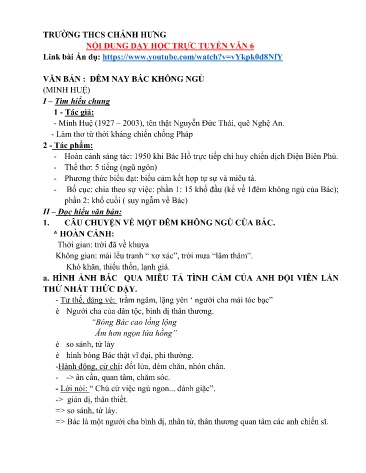 Bài dạy môn Ngữ văn 6 - Tuần 24 - Trường THCS Chánh Hưng