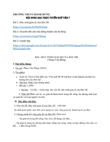 Bài dạy môn Ngữ văn 7 - Tuần 24 - Trường THCS Chánh Hưng