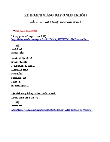 Bài dạy Tiếng Anh Lớp 5 - Unit 9: Let’s buy present. Lesson 1+2+3 - Năm học 2019-2020 Bài dạy Tiếng Anh Lớp 5 Family and friends - Tuần 21 đến 23 - Năm học 2019-2020 - Trường Tiểu học Nhị Xuân