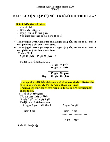 Bài dạy Toán + Địa lí + Kể chuyện Lớp 5 - Tuần 25 - Năm học 2019-2020