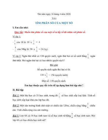 Bài dạy Toán + Địa lí + Lịch sử Lớp 4 - Tuần 25 - Năm học 2019-2020
