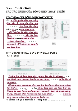 Bài dạy Vật lí Lớp 9 - Bài 38 đến 40