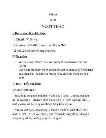 Bài ghi Ngữ văn 6 - Bài 21+22