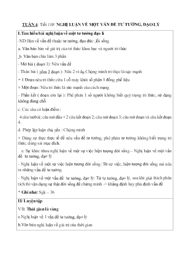 Bài ghi Ngữ văn Lớp 9 - Tuần 4