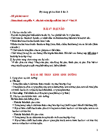 Bài ghi Sinh học 8 - Bài 47 đến 50