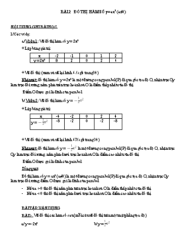 Bài ghi Toán 9 - Tuần 23