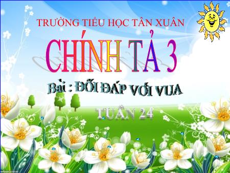 Bài giảng Chính tả Lớp 3 (Nghe-viết) - Tuần 24, Bài: Đối đáp với vua - Trường Tiểu học Tân Xuân