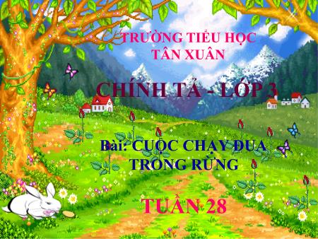 Bài giảng Chính tả Lớp 3 (Nghe-viết) - Tuần 28, Bài: Cuộc chạy đua trong rừng - Trường Tiểu học Tân Xuân