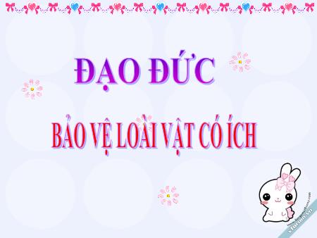 Bài giảng Đạo đức Lớp 2 - Tiết 1, Bài 14: Bảo vệ loài vật có ích