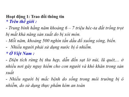 Bài giảng Đạo đức Lớp 4 - Bài 14: Bảo vệ môi trường