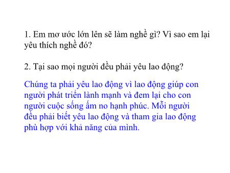 Bài giảng Đạo đức Lớp 4 - Tiết 1, Bài 9: Kính trọng, biết ơn người lao động