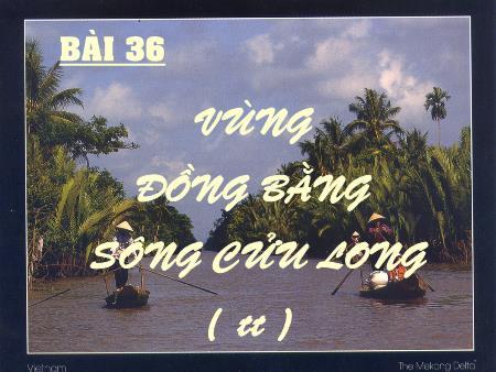 Bài giảng Địa lí Lớp 9 - Bài 36: Vùng đồng bằng sông Cửu Long (Tiếp theo)