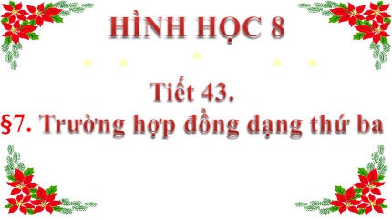 Bài giảng Hình học 8 - Tiết 43, Bài 7: Trường hợp đồng dạng thứ ba