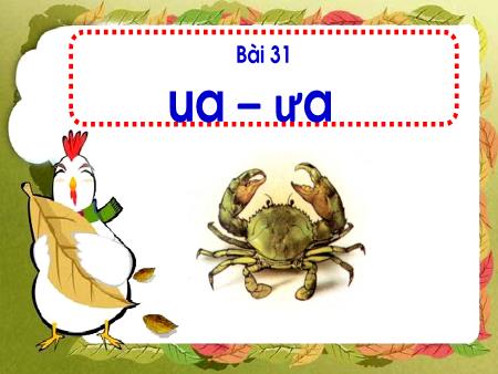 Bài giảng Học vần Lớp 1 - Bài 31: Ua, ưa