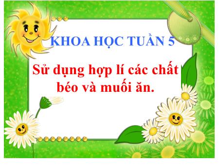 Bài giảng Khoa học Lớp 4 - Bài 9: Sử dụng hợp lí các chất béo và muối ăn