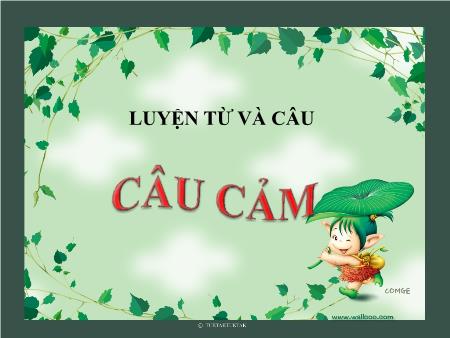 Bài giảng Luyện từ và câu Lớp 4 - Tuần 30, Bài: Câu cảm Bài giảng Luyện từ và câu Lớp 4 - Tuần 30, Bài: Câu cảm