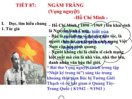 Bài giảng Ngữ văn Lớp 8 - Tiết 87, Bài 21: Ngắm trăng (Vọng nguyệt)