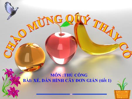 Bài giảng Thủ công Lớp 1 - Tiết 1, Bài: Xé, dán hình cây đơn giản