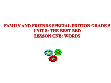 Bài giảng Tiếng Anh Lớp 5 Family and Friends Special Edition - Unit 8: The best bed - Lesson 1: Words