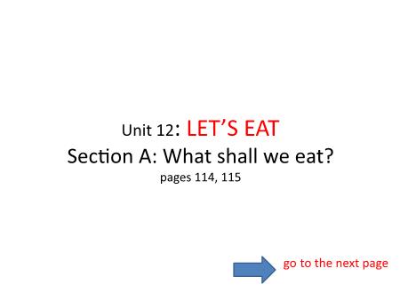 Bài giảng Tiếng Anh Lớp 7 - Unit 12: Let’s eat. Section A: What shall we eat