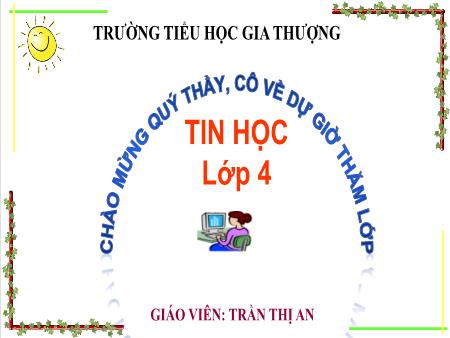 Bài giảng Tin học Lớp 4 - Chủ đề 2: Em tập vẽ - Tiết 2, Bài 3: Tìm hiểu thẻ view, thay đổi kích thước trang vẽ - Trần Thị An