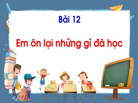 Bài giảng Toán Lớp 1 - Bài 12: Em ôn lại những gì đã học