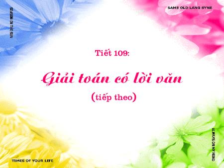 Bài giảng Toán Lớp 1 - Tiết 109, Bài: Giải toán có lời văn (Tiếp theo)