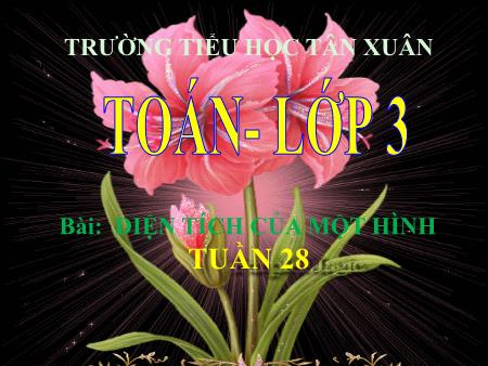Bài giảng Toán Lớp 3 - Tuần 28, Bài: Diện tích của một hình - Trường Tiểu học Tân Xuân