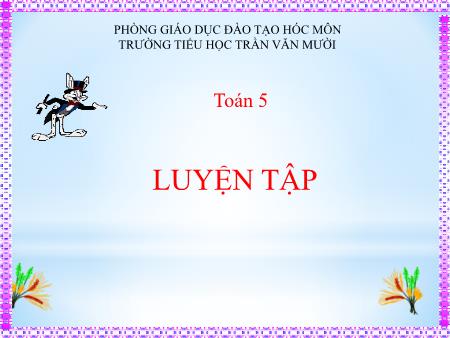 Bài giảng Toán Lớp 5 - Bài: Luyện tập (Trang 119) - Trường Tiểu học Trần Văn Mười