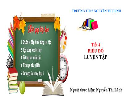 Bài giảng Toán Lớp 7 - Tiết 4, Bài 3: Biểu đồ. Luyện tập - Nguyễn Thị Lành