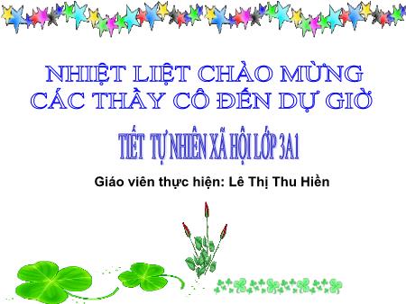 Bài giảng Tự nhiên và xã hội Lớp 3 - Tiết 2, Bài: Cơ quan thần kinh - Lê Thị Thu Hiền