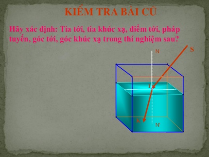 Bài giảng Vật lý 9 - Tiết 45, Bài 41: Quan hệ giữa góc tới và góc khúc xạ
