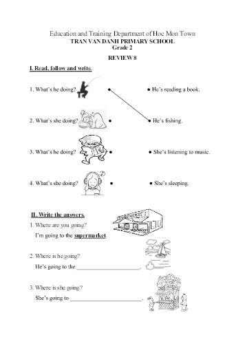 Bài tập English 2 - Review 8 - Tran Van Danh Primary School