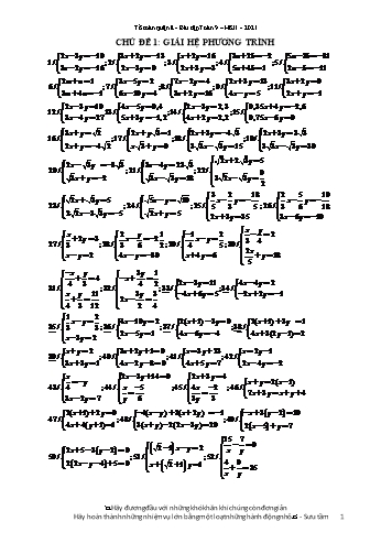 Bài tập ôn tập học kì II môn Toán Lớp 9 - Năm học 2020-2021 - Phòng GD&ĐT Quận 8