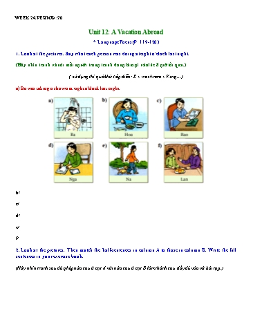 Bài tập ôn tập Tiếng Anh 8 - Tuần 24