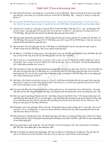 Bài tập ôn tập Toán Lớp 9 (Lần 1) - Trần Trọng Tín