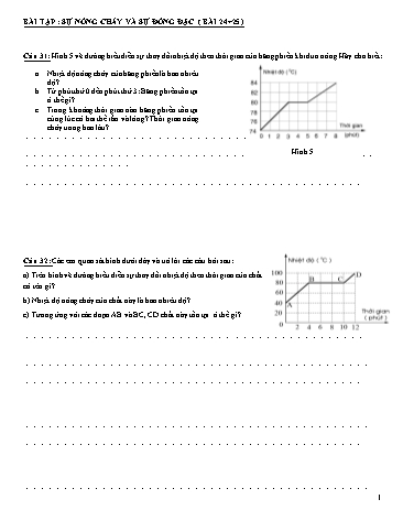 Bài tập ôn tập Vật lí Lớp 6 - Bài 24+25: Sự nóng chảy và sự đông đặc