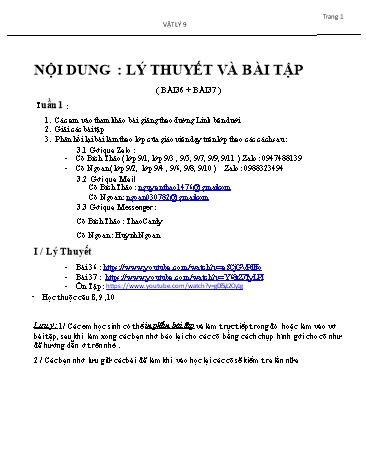 Bài tập ôn tập Vật lý 9 - Bài 36+37