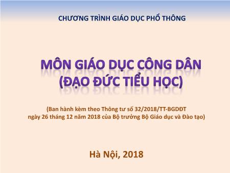 Chương trình giáo dục phổ thông môn Giáo dục công dân (Đạo đức Tiểu học)
