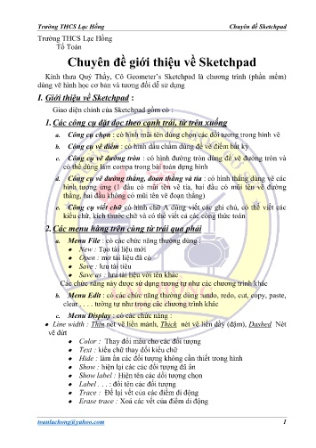 Chuyên đề Giới thiệu về Sketchpad