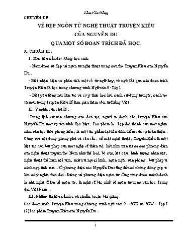 Chuyên đề Vẻ đẹp ngôn từ nghệ thuật truyện Kiều của Nguyễn Du qua một số đoạn trích đã học - Lâm Văn Công