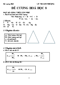 Đề cương học kì I môn Hóa học 8 - Lê Thị Kim Phượng