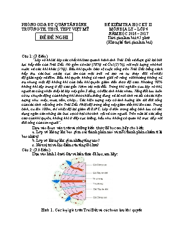 Đề kiểm tra học kỳ II môn Địa lý 6 - Năm học 2016-2017 - Trường TH, THCS, THPT Việt Mỹ (Có đáp án)