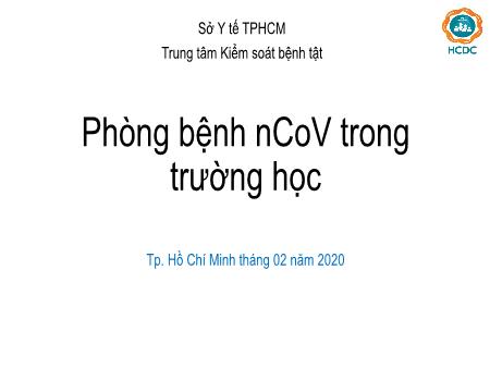 Đề tài Phòng bệnh nCoV trong trường học