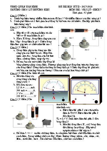 Đề thi học kỳ II môn Vật Lý Khối 7 - Năm học 2017-2018 - Trường THCS Lý Thường Kiệt (Có đáp án)