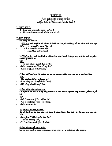 Giáo án Âm nhạc Lớp 7 - Tiết 21 đến Tiết 26